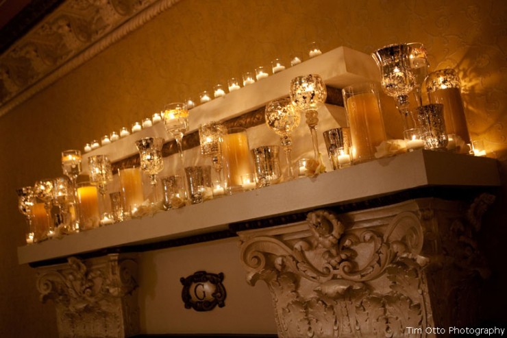 candles fireplace mercury glass