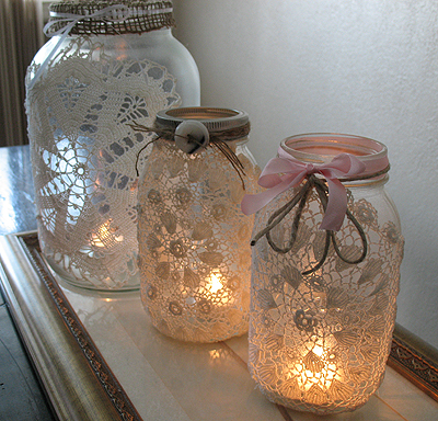 doily-covered-mason-jars